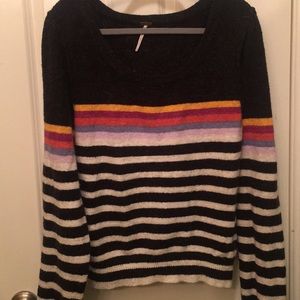 Trendy Free People Oversized Striped Sweater